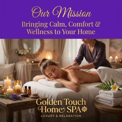 Golden Touch Home Spa mission image showing relaxing home massage service in Dubai Silicon Oasis